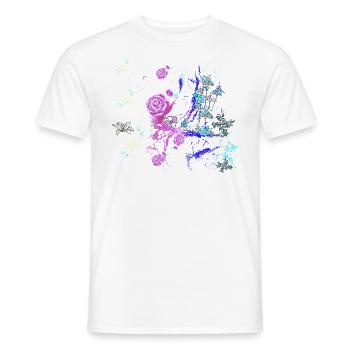 Fleurs,Fleur,Printemps,Fleurs, Abstrait - T-shirt homme - blanc - Devant - AI Model Male 178 dark (178cm)