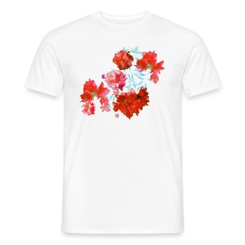 oleander,flower,lotus,vine,floral,flowers - Men's T-Shirt - white - Front - AI Model Male 178 dark (178cm)