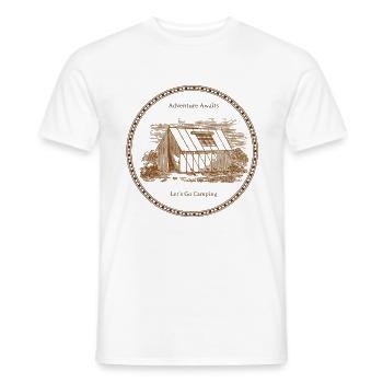 Das Abenteuer wartet auf Lets Go Camping - Männer T-Shirt - Weiß - Vorne - AI Model Male 178 dark (178cm)