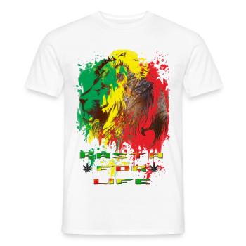 rasta for life - T-shirt homme - blanc - Devant - AI Model Male 178 dark (178cm)