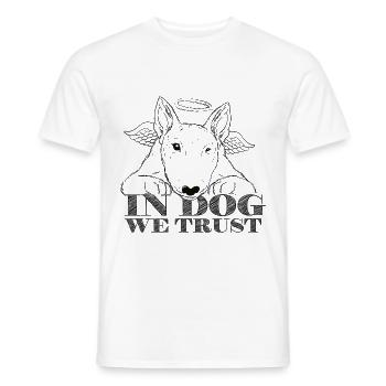 In Dog We Trust Black - Men's T-Shirt - white - Front - AI Model Male 178 dark (178cm)
