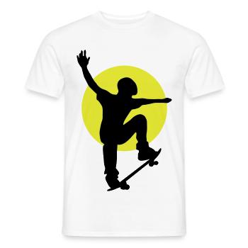 Skateboarder Sonne - Männer T-Shirt - Weiß - Vorne - AI Model Male 178 dark (178cm)