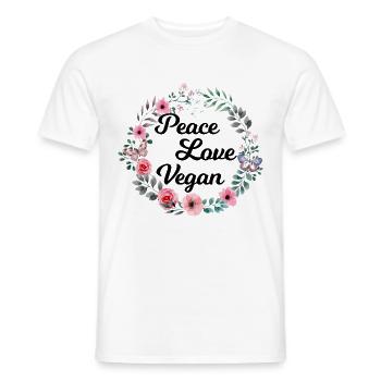 Peace Love Vegan - Men's T-Shirt - white - Front - AI Model Male 178 dark (178cm)
