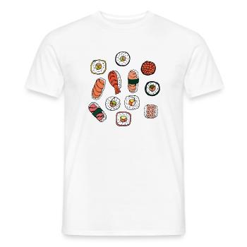 Sushi I Love Sushi Asian Cuisine Fast Food - Men's T-Shirt - white - Front - AI Model Male 178 dark (178cm)