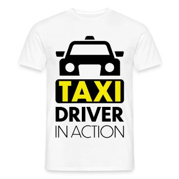 taxi - Men's T-Shirt - white - Front - AI Model Male 178 dark (178cm)
