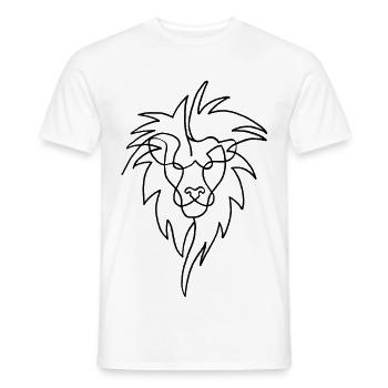 Skizze des schwarzen Löwen - Männer T-Shirt - Weiß - Vorne - AI Model Male 178 dark (178cm)