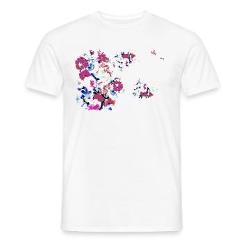 Fleurs,Fleur,Printemps,Fleurs - T-shirt homme - blanc - Devant - AI Model Male 178 dark (178cm)