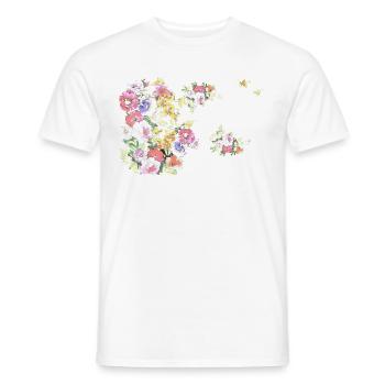 Fleurs,Fleur,Printemps,Fleurs - T-shirt homme - blanc - Devant - AI Model Male 178 dark (178cm)