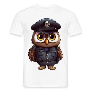 Police des hiboux - T-shirt homme - blanc - Devant - AI Model Male 178 dark (178cm)