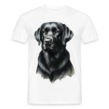 Noble Black Labrador Portrait Labrador - Men's T-Shirt - white - Front - AI Model Male 178 dark (178cm)