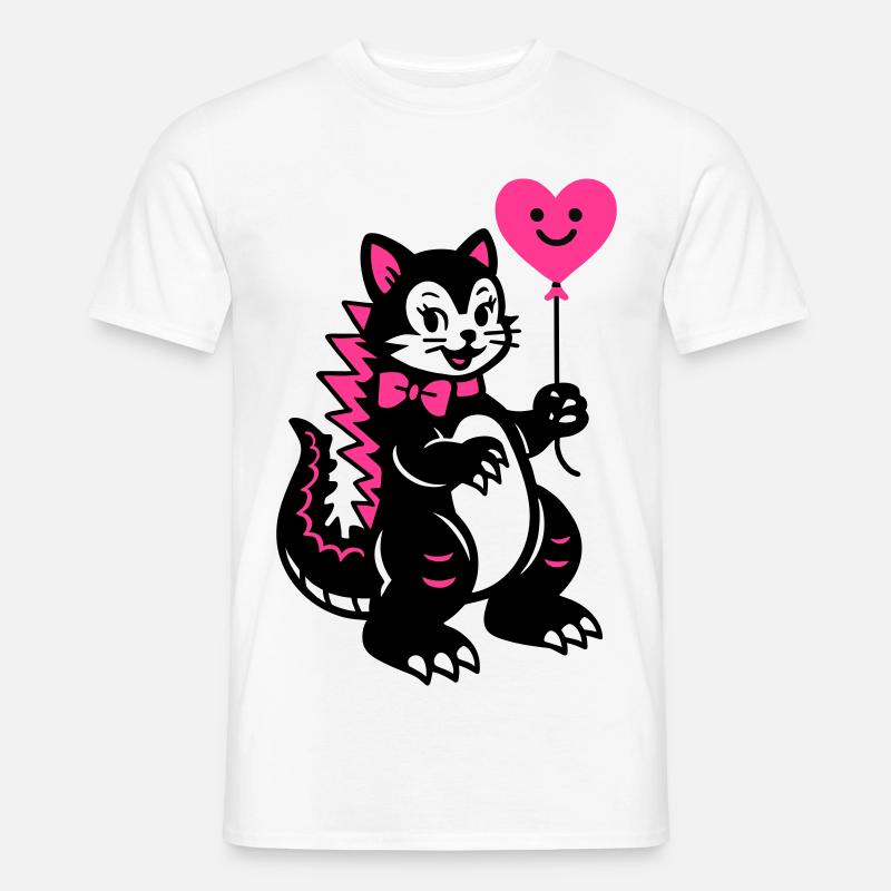 Monster Cat Pink - Männer T-Shirt - Weiß
