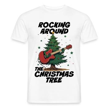 Rocking around the Christmas Tree - Men's T-Shirt - white - Front - AI Model Male 178 dark (178cm)