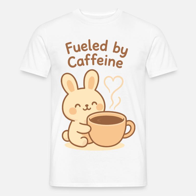 Angetrieben von Caffeine Bunny - Männer T-Shirt - Weiß