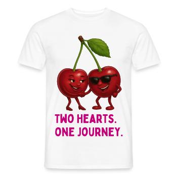 Two Hearts One Journey - Men's T-Shirt - white - Front - AI Model Male 178 dark (178cm)