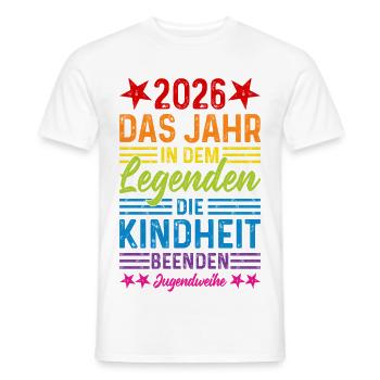 2026 Das Jahr in dem Legenden die Kindheit beenden - Männer T-Shirt - Weiß - Vorne - AI Model Male 178 dark (178cm)