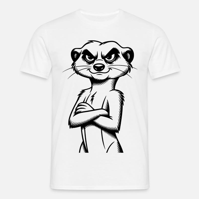 Erdmännchen - Männer T-Shirt - Weiß