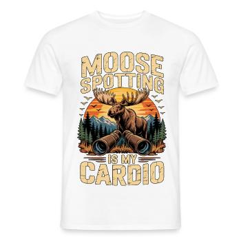 Vintage Moose Spotting Is My Cardio - Männer T-Shirt - Weiß - Vorne - AI Model Male 178 dark (178cm)