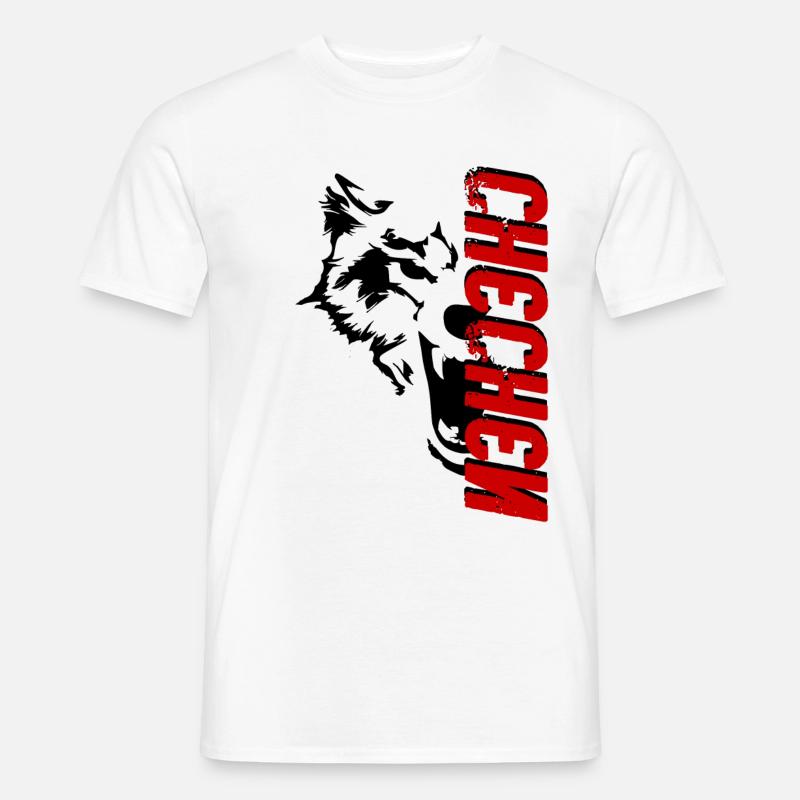 Chechnya wolf Chechen Borz - Männer T-Shirt - Weiß