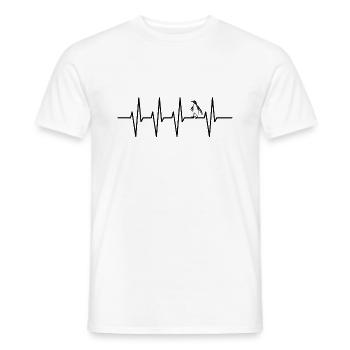Penguin bird heartbeat heart rate ekg - Men's T-Shirt - white - Front - AI Model Male 178 dark (178cm)