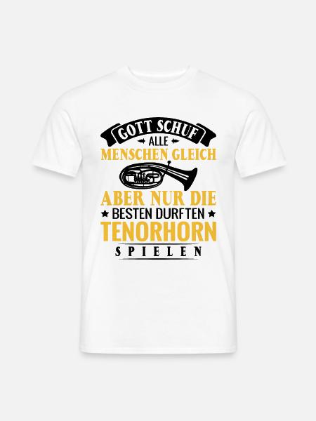 Tenorhorn Blasmusik Blasmusik Bügelhörner - Männer T-Shirt - Weiß