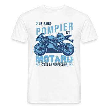 motard parfait pompier parfait - T-shirt homme - blanc - Devant - AI Model Male 178 dark (178cm)