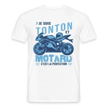 motard parfait tonton parfait oncle - T-shirt homme - blanc - Devant - AI Model Male 178 dark (178cm)