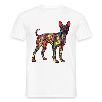Dobermann Hund Halloween Comic Lustig - Männer T-Shirt - Weiß - Vorne - AI Model Male 178 dark (178cm)