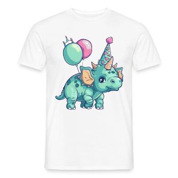 Dinosaurier triceratops Geburtstag Comic - Männer T-Shirt - Weiß - Vorne - AI Model Male 178 dark (178cm)