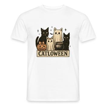 Catloween - Halloween Katzen Design - Männer T-Shirt - Weiß - Vorne - AI Model Male 178 dark (178cm)
