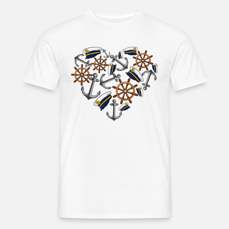 Boot Herz - Männer T-Shirt - Weiß