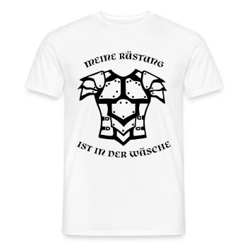 Meine Rüstung ist in der Wäsche - Männer T-Shirt - Weiß - Vorne - AI Model Male 178 dark (178cm)