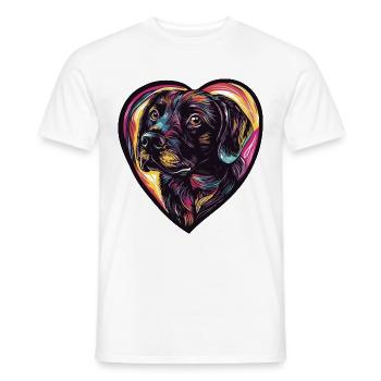 Labrador Hund Herz Liebe - Männer T-Shirt - Weiß - Vorne - AI Model Male 178 dark (178cm)