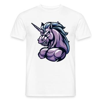 Einhorn Muskeln Bodybuilding - Männer T-Shirt - Weiß - Vorne - AI Model Male 178 dark (178cm)