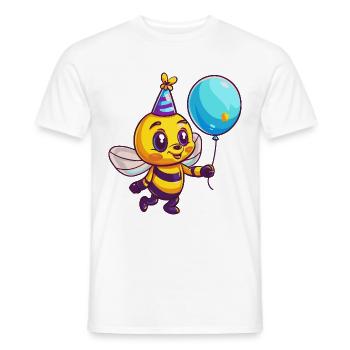 Abeille Anniversaire Bébé - T-shirt homme - blanc - Devant - AI Model Male 178 dark (178cm)