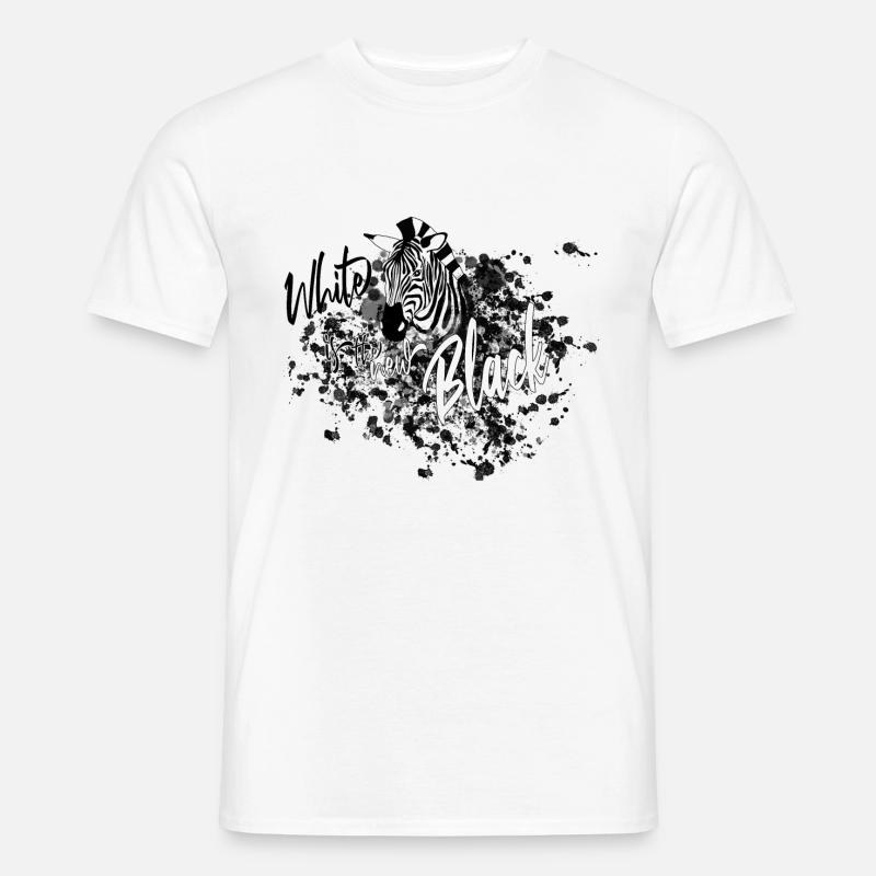 Zebra White Black - Männer T-Shirt - Weiß