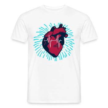 Herz mit Herzschlag - Männer T-Shirt - Weiß - Vorne - AI Model Male 178 dark (178cm)