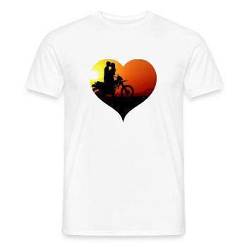 Biker Motorcyclist Couple Relationship Heart Gift - Men's T-Shirt - white - Front - AI Model Male 178 dark (178cm)