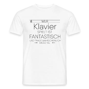 Klavier - Männer T-Shirt - Weiß - Vorne - AI Model Male 178 dark (178cm)