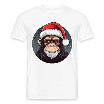 Schimpansen Weihnachten - Männer T-Shirt - Weiß - Vorne - AI Model Male 178 dark (178cm)