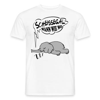 Scheissegal wann wo wie Elefant Ingnorant Nein Nö - Männer T-Shirt - Weiß - Vorne - AI Model Male 178 dark (178cm)