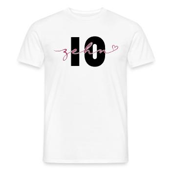 10 ans dix numéro de calligraphie 10e anniversaire - T-shirt homme - blanc - Devant - AI Model Male 178 dark (178cm)