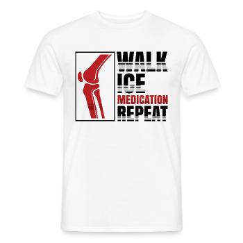 Walk Ice Medication Repeat - Männer T-Shirt - Weiß - Vorne - AI Model Male 178 dark (178cm)
