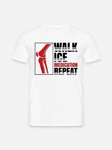 Walk Ice Medication Repeat - Männer T-Shirt - Weiß