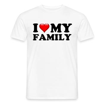 J'ADORE MA FAMILLE - T-shirt homme - blanc - Devant - AI Model Male 178 dark (178cm)
