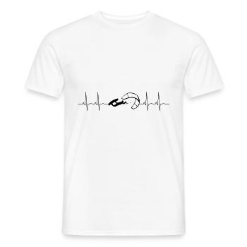 Chemise heartbeat Kitesurf - cool cadeau sport - T-shirt homme - blanc - Devant - AI Model Male 178 dark (178cm)