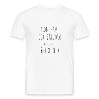 My funny dad - Men's T-Shirt - white - Front - AI Model Male 178 dark (178cm)