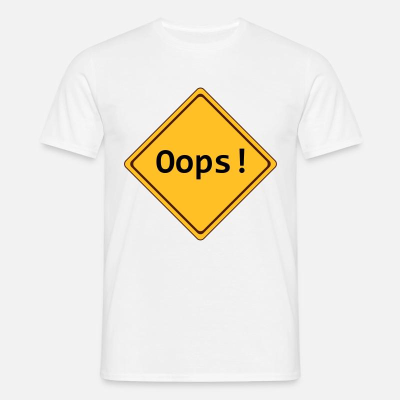 error, oops !, customizable - Men's T-Shirt - white