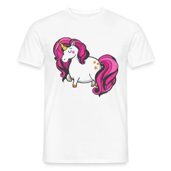 Unicorn Licorne Fille de Fille Paillettes - T-shirt homme - blanc - Devant - AI Model Male 178 dark (178cm)