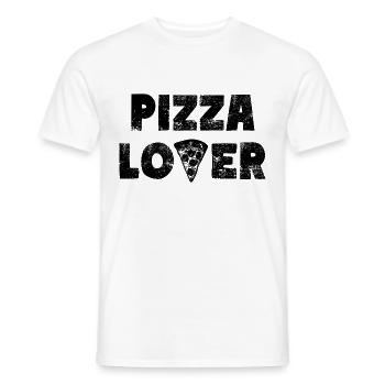 PIZZA LOVER Pizzeria Foodie - Men's T-Shirt - white - Front - AI Model Male 178 dark (178cm)