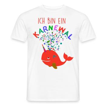 Carnival,Whale,Confetti,Carnival,Whale,Red - Men's T-Shirt - white - Front - AI Model Male 178 dark (178cm)
